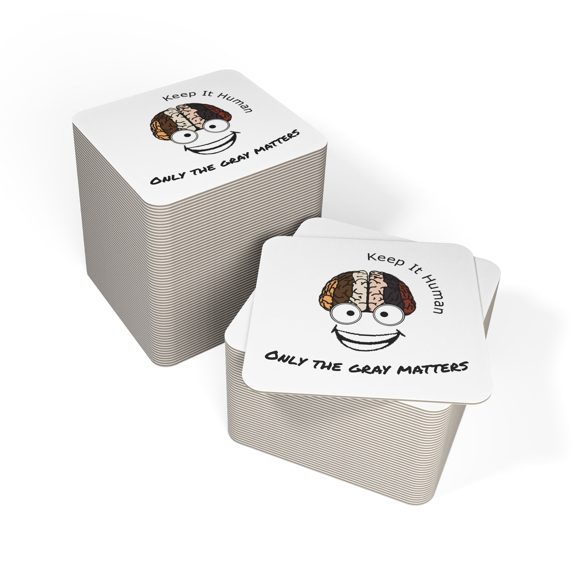 KIH Brain Smile Coasters — "Only the Gray Matters"