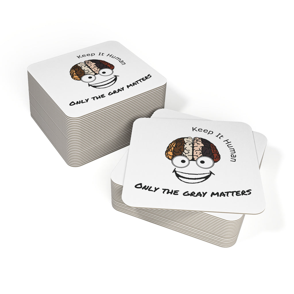KIH Brain Smile Coasters — "Only the Gray Matters"