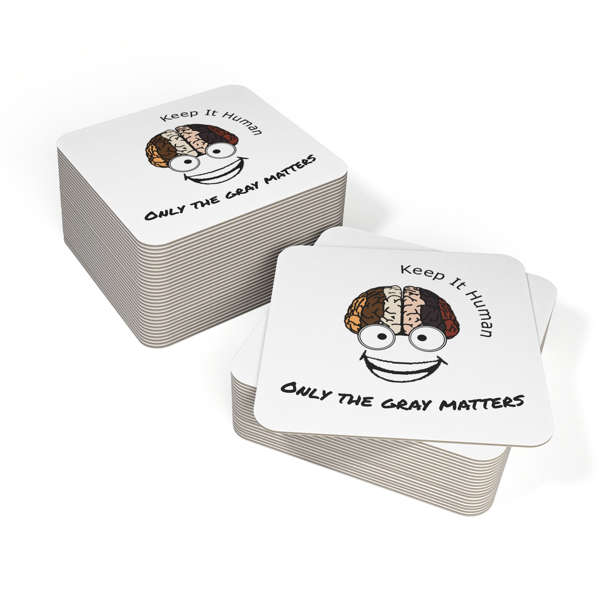 KIH Brain Smile Coasters — "Only the Gray Matters"