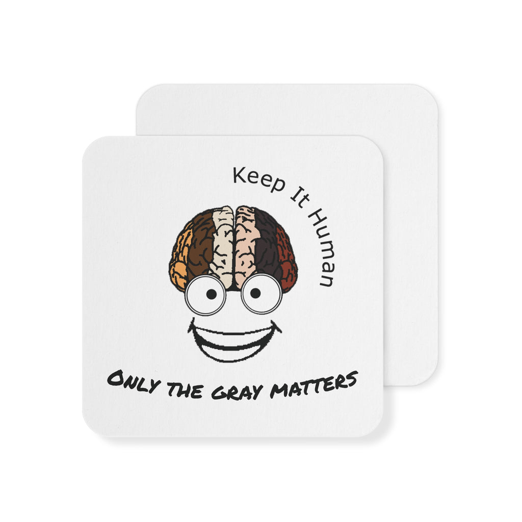 KIH Brain Smile Coasters — "Only the Gray Matters"